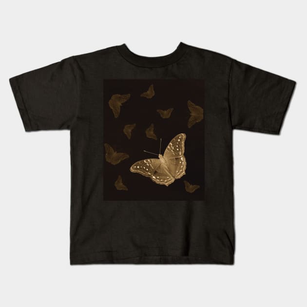 Butterflies in the dark Kids T-Shirt by hereswendy